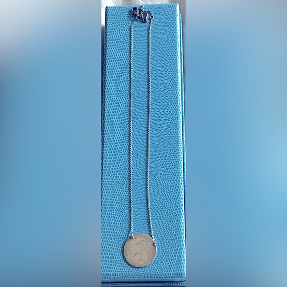 STELLA & DOT Silver “J” Engraved Necklace - Picture 1 of 1